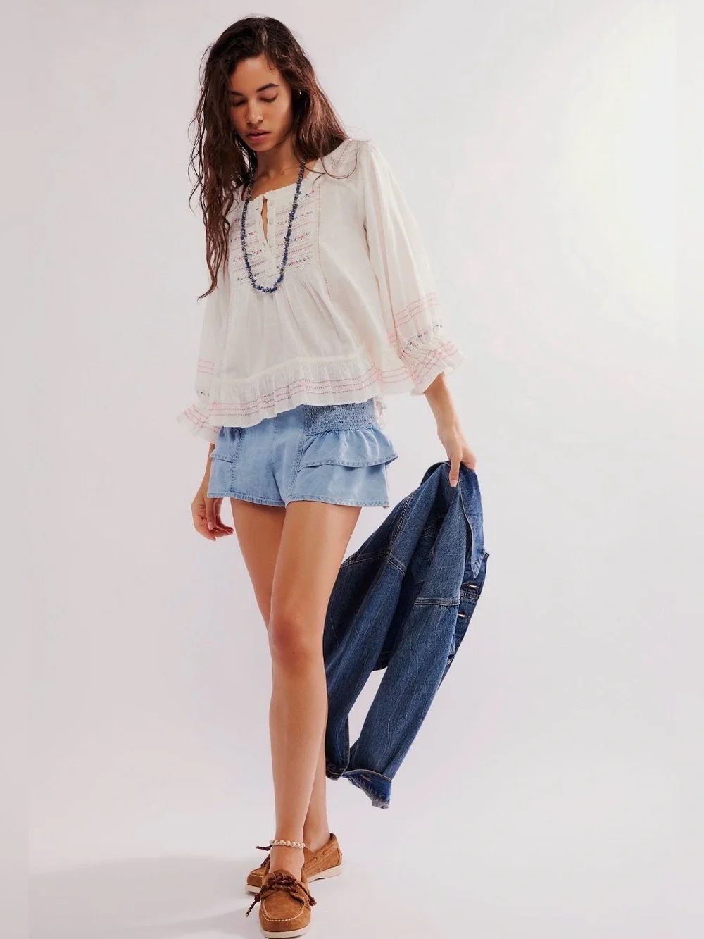 Free People Boho Ready For You Blouse, Size Medium